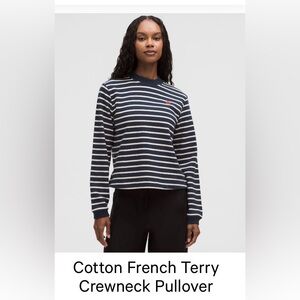 Lululemon Striped French Terry Crewneck Pullover - Navy/White -